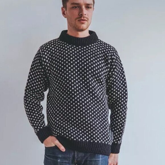 Devold Norway Navy Blue Nordsjø Wool Sweater - Small, Oversized - Picture 14 of 16